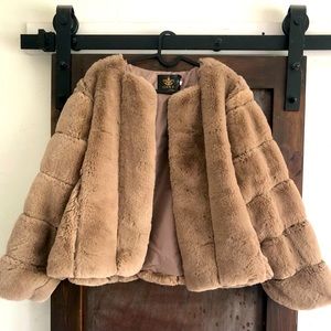 Brown Faux Fur Jacket Size XL